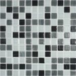 کاشی استخری شیشه ای میکس 4021 سفید طوسی مشکی - زمرد گلس تایل Zomorod Glass Tile - تصویر 3