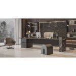 Glam Marble Gray - سرامیک گلم ماربل طوسی پولیش مدل کارشده 100x100 - سرامیک راک