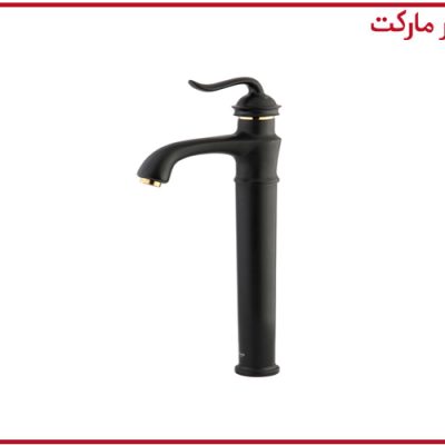 شیر روشویی پایه بلند شودر مدل لوکا مشکی طلا
