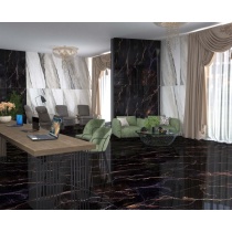 7728 Shaily Black - سرامیک شایلی مشکی پولیش 80x160 - کاشی میلان