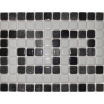 کاشی استخری شیشه ای میکس 4015 مشکی و طوسی - زمرد گلس تایل Zomorod Glass Tile
